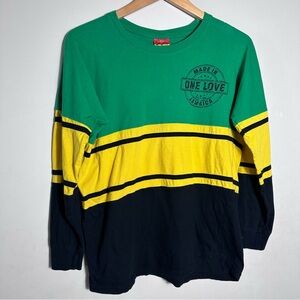 One Love Jamaica Colorblock Long Sleeve Tee - Rugby style